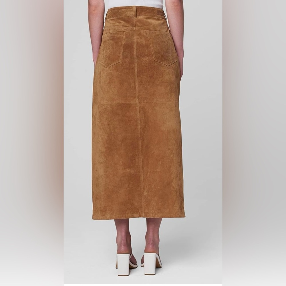 NWT Blank NYC Women’s Real Suede Midi Skirt Pecan Color Size 25 - Picture 2 of 9